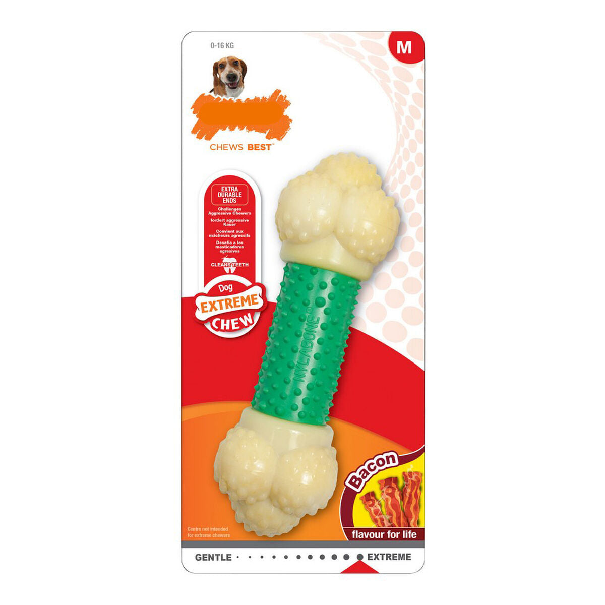 Dog chewing toy Nylabone Extreme Chew Double Action Bacon Mint 2-in-1