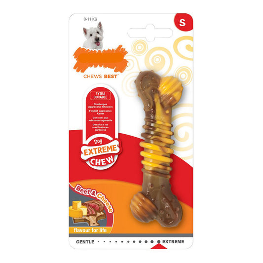 Dog chewing toy Nylabone Extreme Chew Meat Texturised Cheese Natural