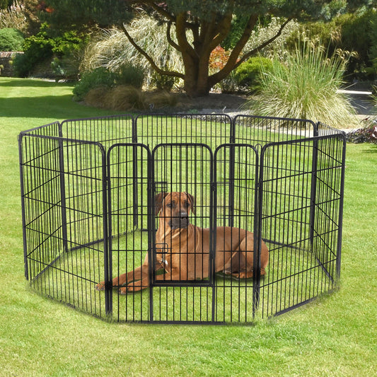 PawHut DIY 8 Panel Heavy Duty Powder Coated Metal Dog Pet Playpen