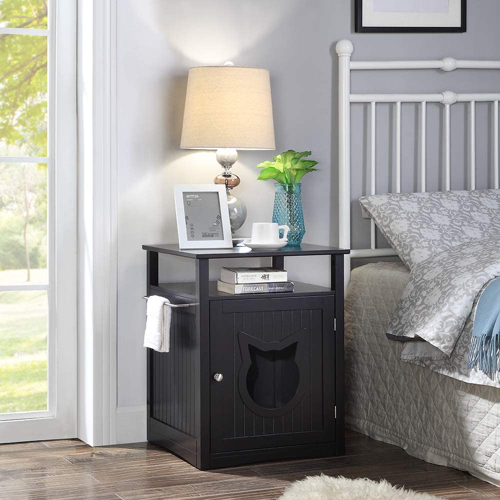 Nightstand Pet House, Litter Box Furniture Indoor Pet Crate, Litter