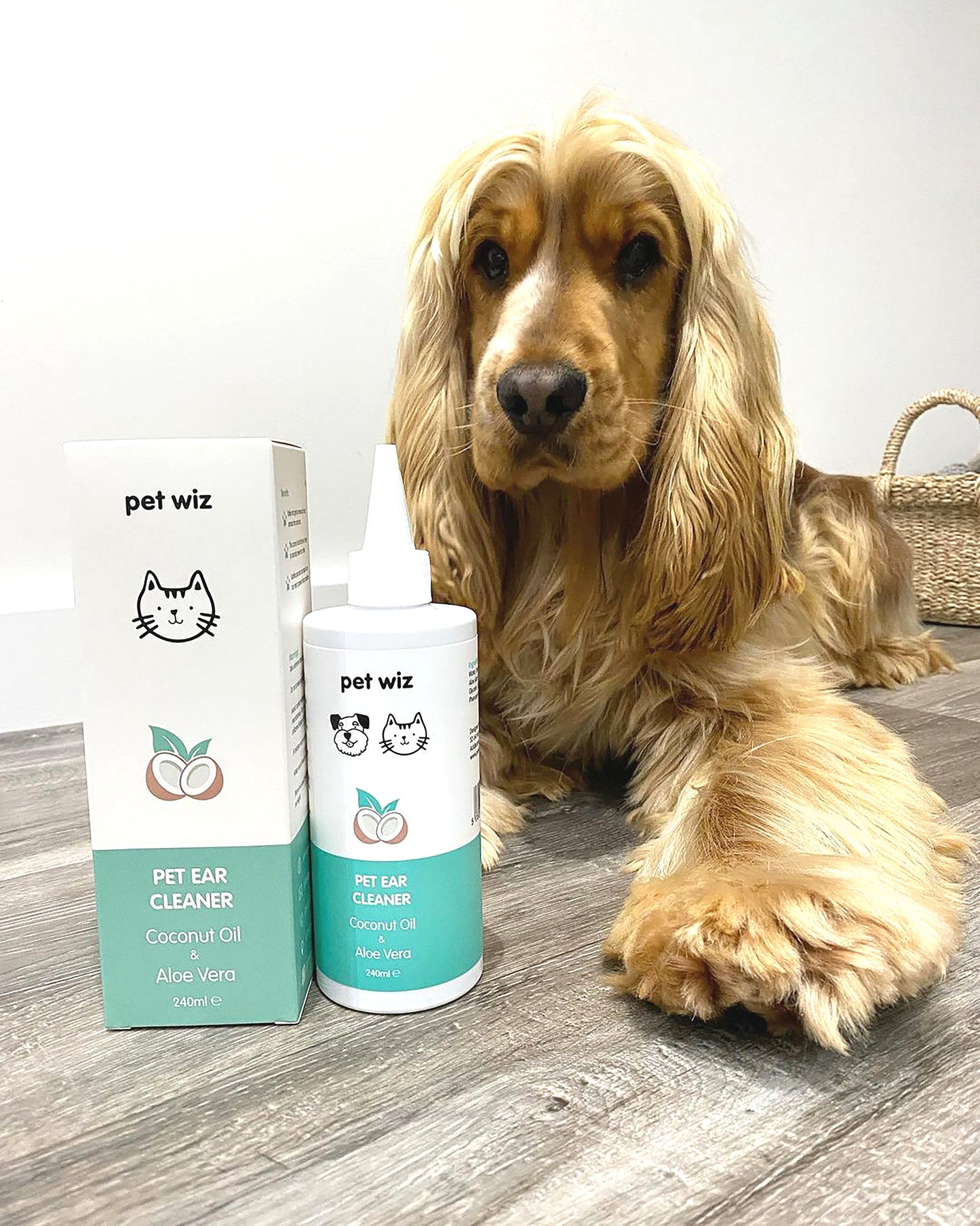 Ear Cleaner for Dogs & Cats - Coconut Oil & Aloe Vera