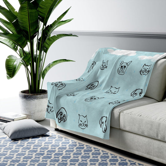 It's Raining Cats and Dogs Plush Blanket