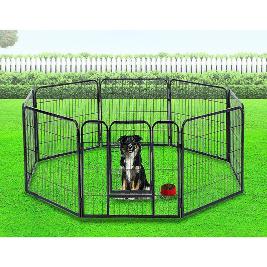 8 Panel Heavy Duty Pet Dog Playpen Puppy Exercise Fence Enclosure Cage