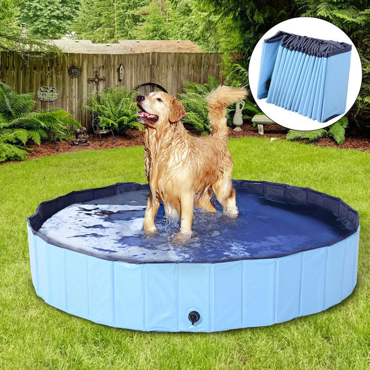 PawHut Large Folding Dog Bath Bathing Tub Puppy Dogs Pool Washer Pet