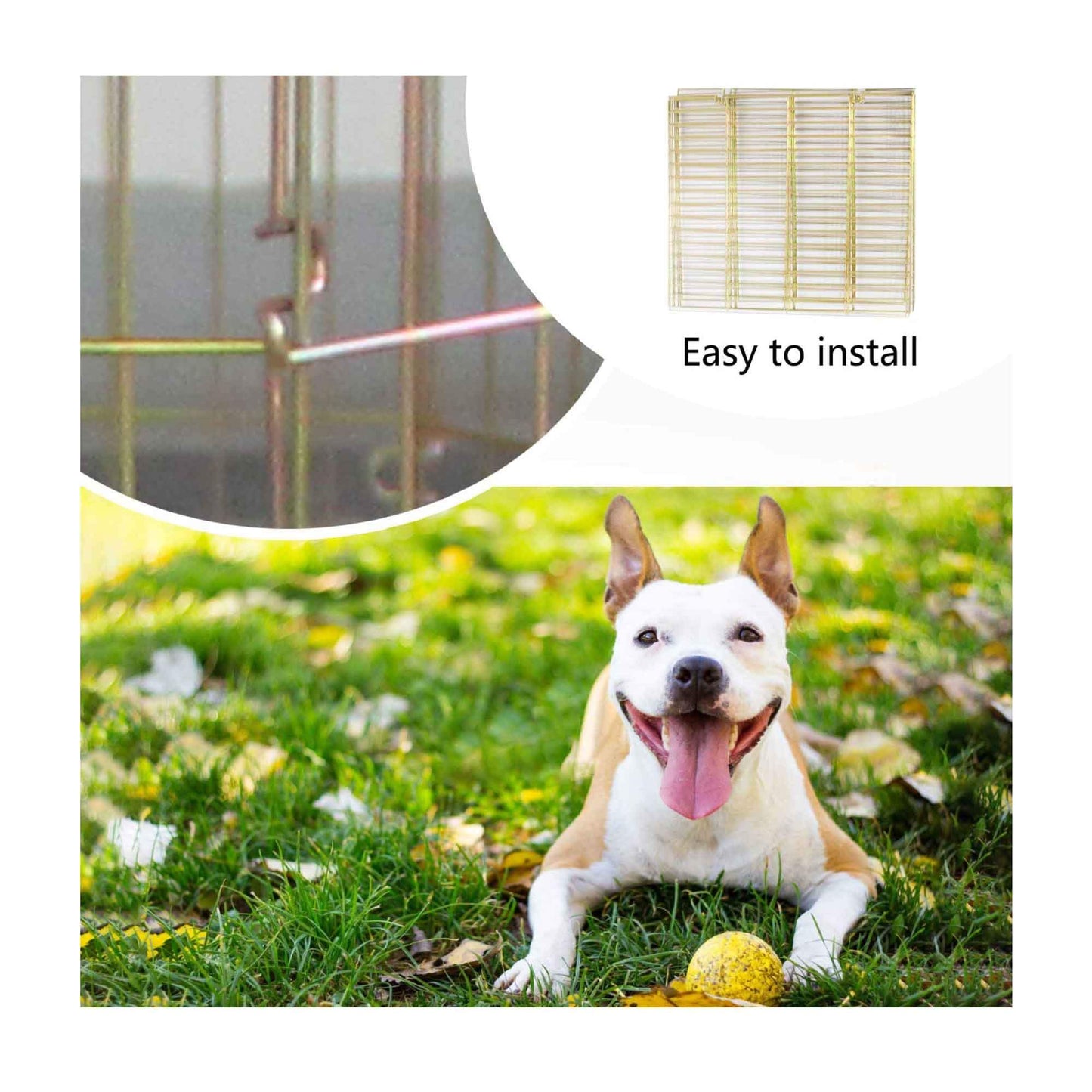 Small Pet Playpen - Dog Cat Foldable Metal Indoor Outdoor Fence -