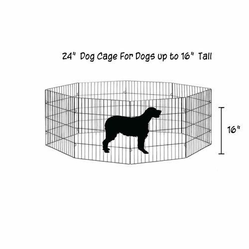 Pet Playpen - Dog Cat Foldable Metal Indoor Outdoor Fence - Puppy