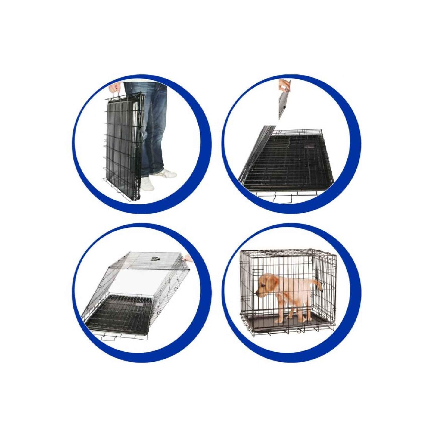 Dog Wire Crate Deluxe Bed Large Pet Puppy Portable Kennel Travel