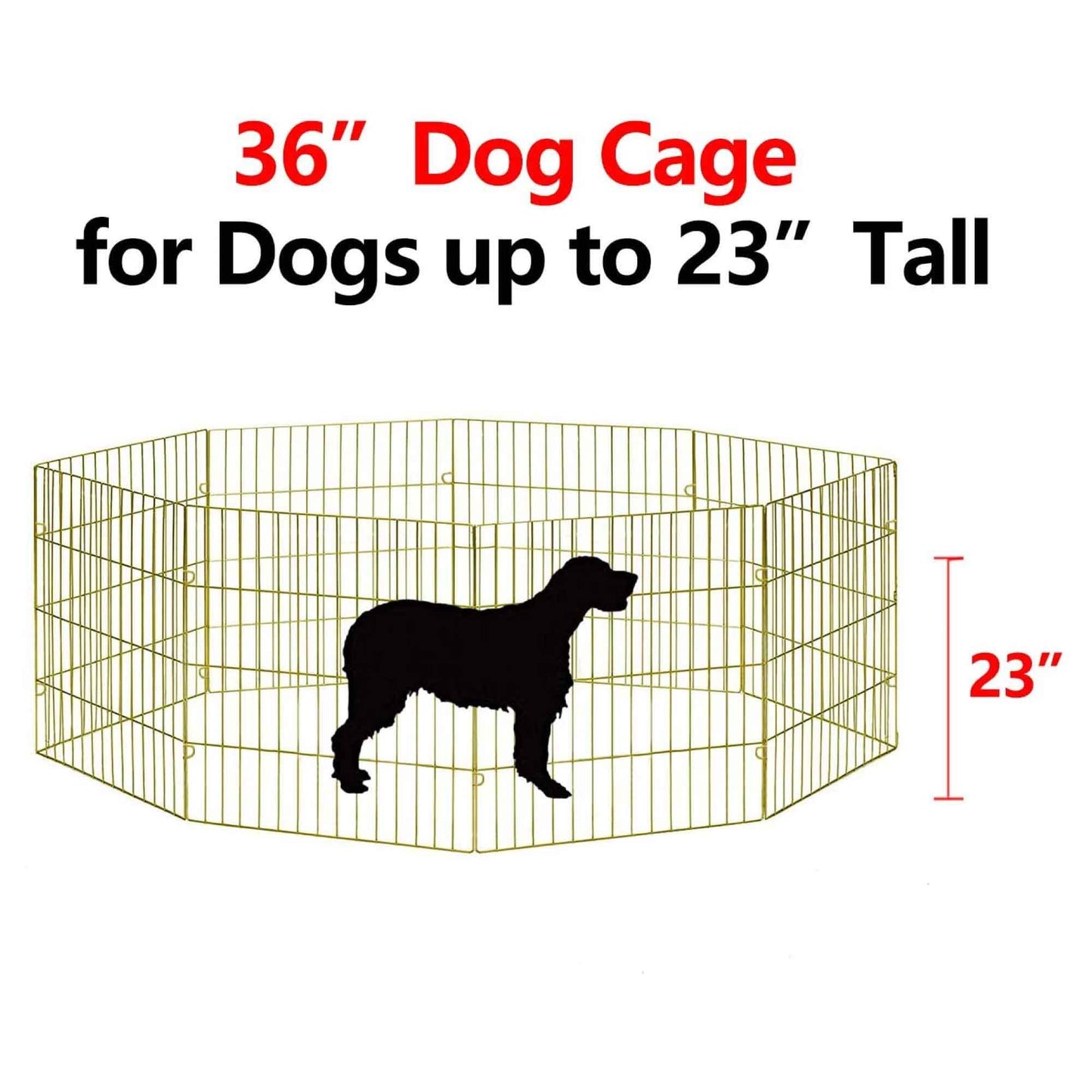 Pet Playpen - Dog Cat Foldable Metal Indoor Outdoor Fence - Puppy