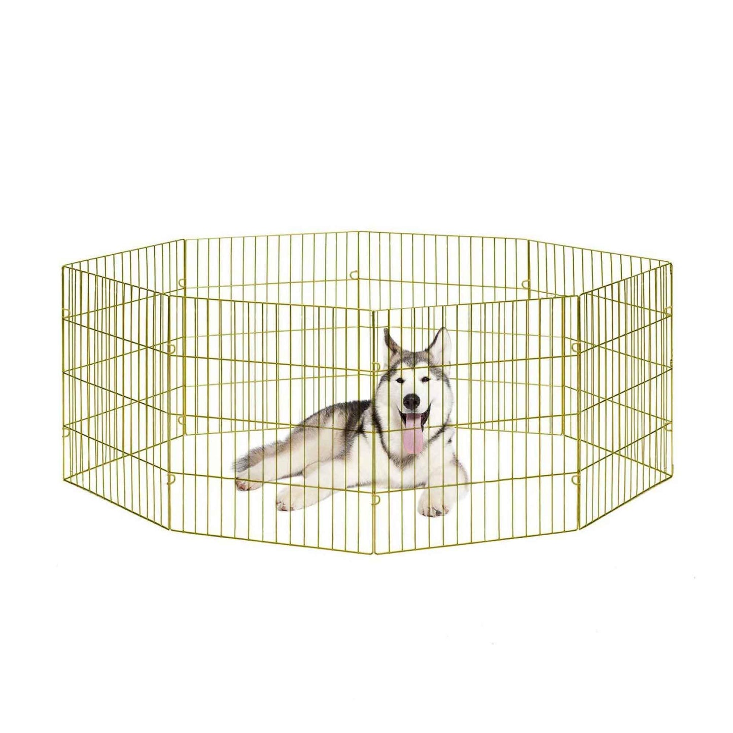 Pet Playpen - Dog Cat Foldable Metal Indoor Outdoor Fence - Puppy