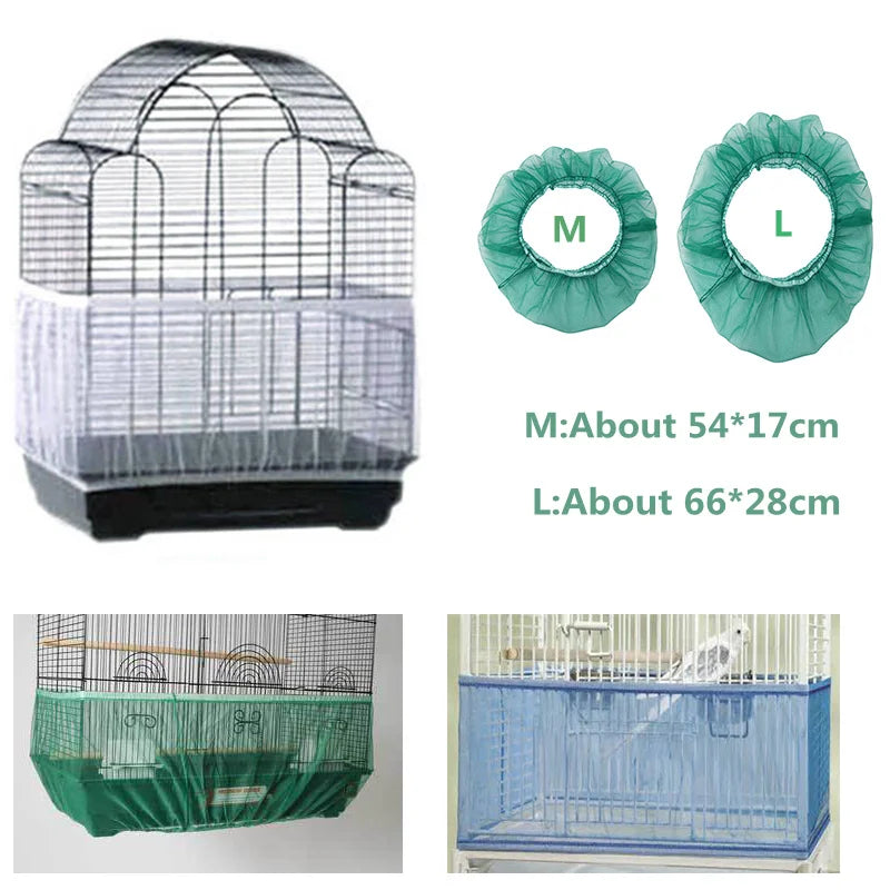 Free Shipping Cage Net New Bird Cage Covers Mesh Catcher Guard Bird Cage Net Shell Skirt Dust-proof Airy Mesh Parrot Cage Cover