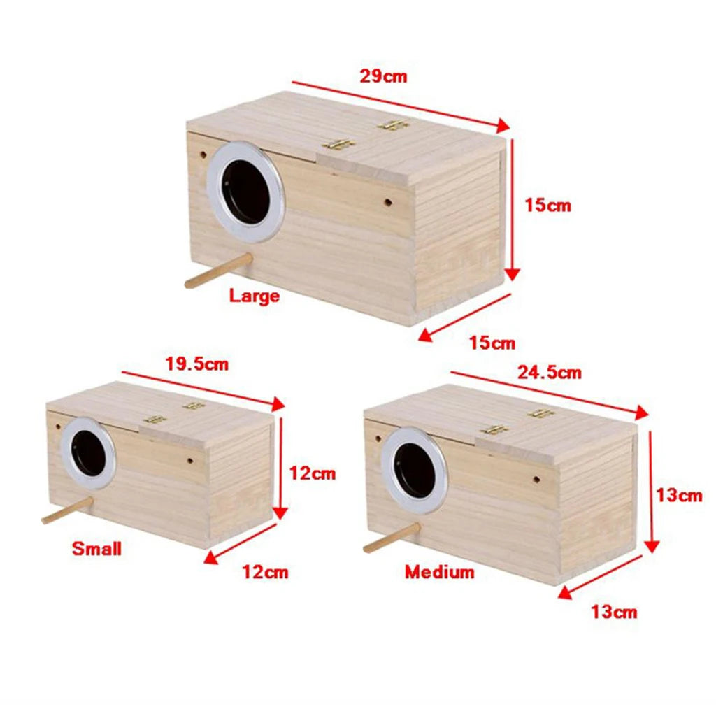 Wooden Bird Cage Nesting Box Breeding Hatching Nest for Parakeet Budgies Cocktail Finch Lovebird Parrot Birdhouse