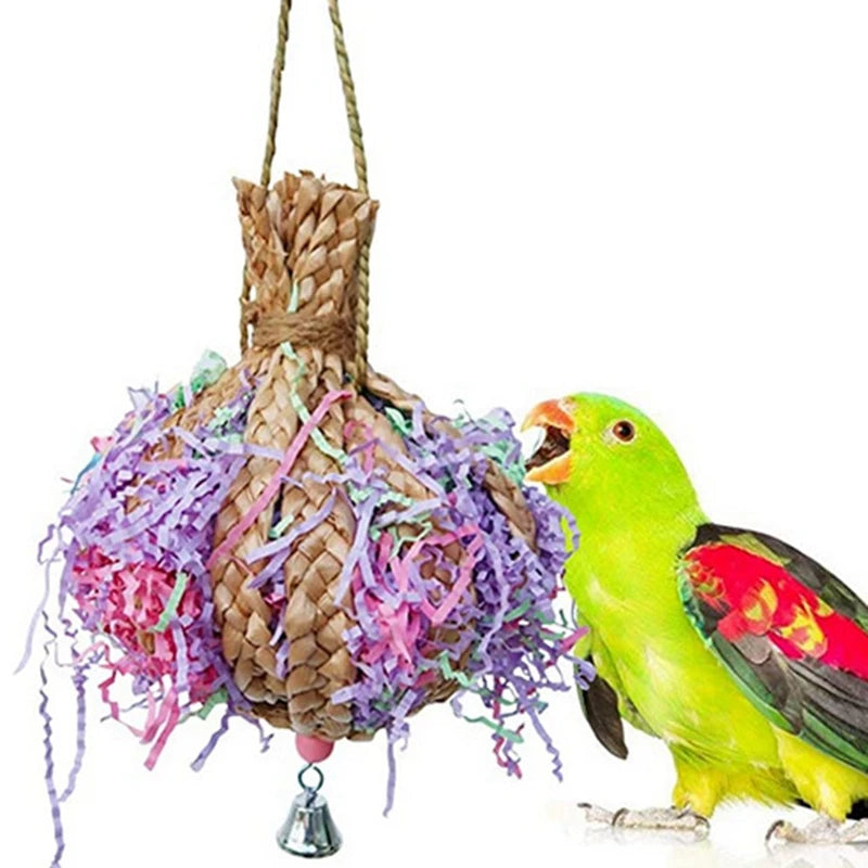 Parrot Shredder Toy Anti-biting Parrot Cage Foraging Toy Chewing Toy with Bell Parrots Toys And Bird Accessories For Pet Toy