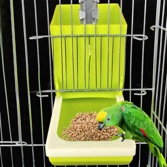 Bird Feeder Durable Lightweight Seed Catcher Tray Birds Cage Hanging Food Dish Cup For Parrot Pigeon Feeding Holder