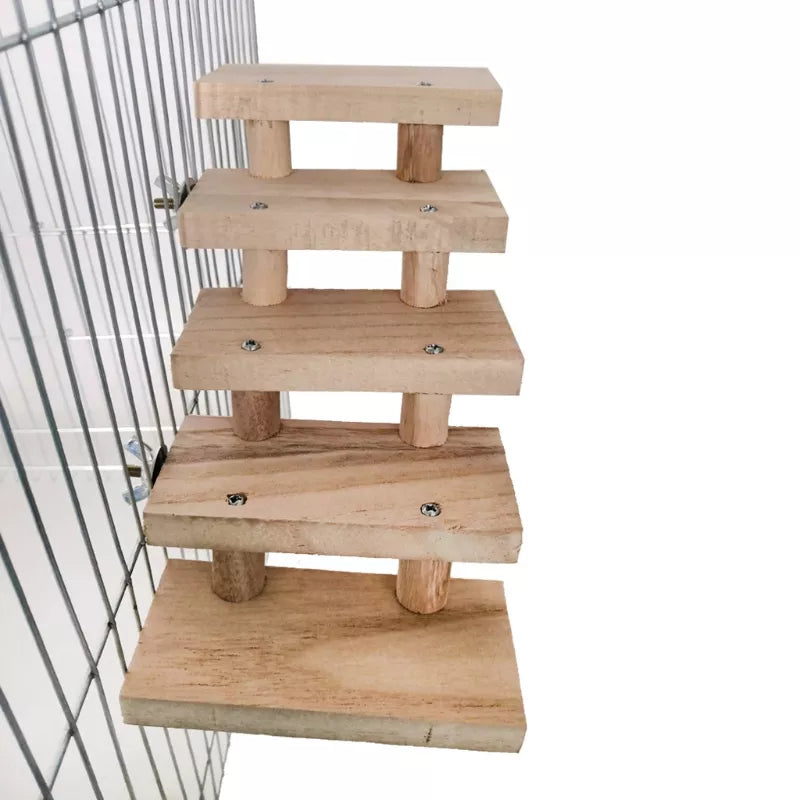 Hamster Ladder Toys 3/4/5/6/7/8 Layers Wood Ladder Bird Parrot Toy Climbing Stairs Pet Toys Gift Pet Cage Accessories