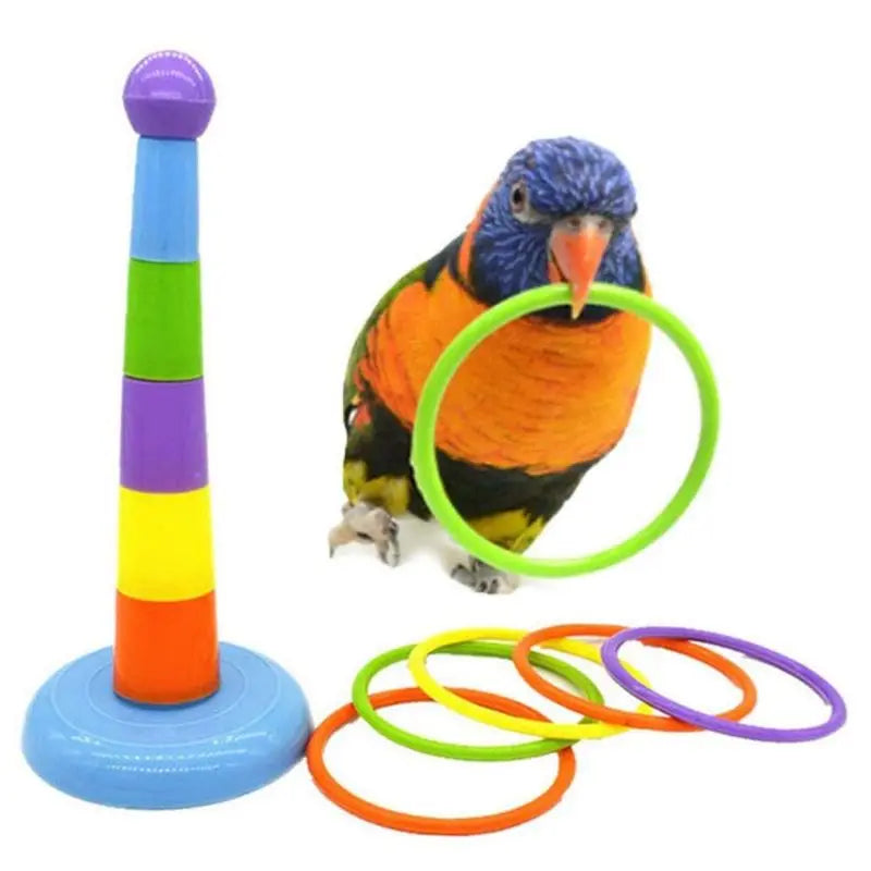 5Pcs/Set Parrot Training Toys Mini Shopping Cart Training Rings Skateboard Stand Perch Chewing Toy Cockatiel Pet Bird Supply C42