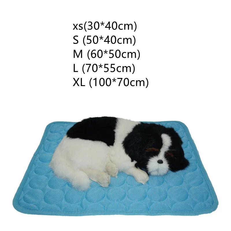 Summer Refreshing Dog Mat Blanket Pet Dog Bed Sofa Portable Cooling Mat Pad Sleeping Cooler Mats For Dogs Pets Ice Silk Cat Mat