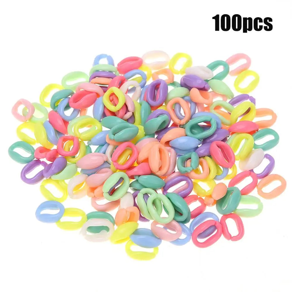 100Pcs/lot Plastic Parrot Toys C-clips Hooks Chain C-links Sugar Glider Rat Parrot Bird Toy Parts Parakeet Bird Accessories