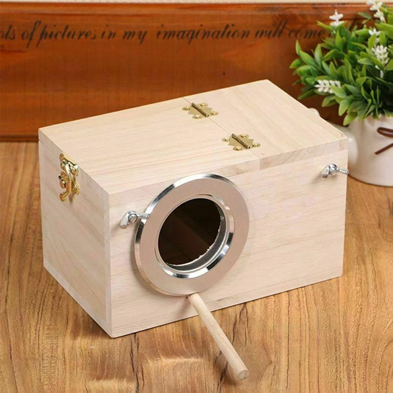 Wood Bird Breeding Box Bird House Nest Parrot Breeding Decorative Cages Pet Accessories Home Balcony Decoration