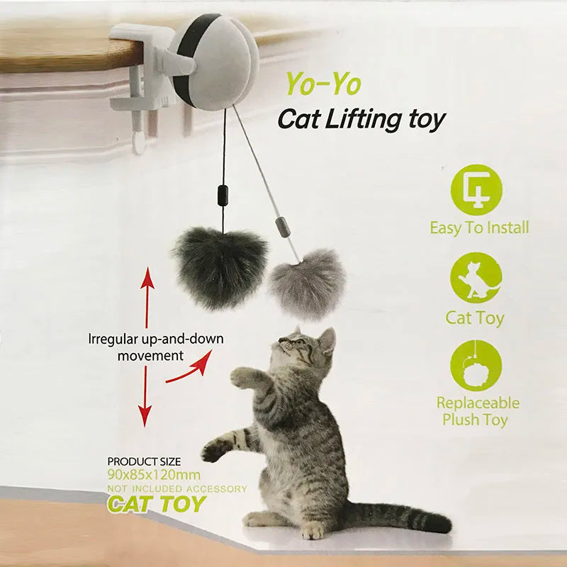 Funny Electric Cat Toy Lifting Ball Cats Teaser Toy Electric Flutter Rotating Cat Toys Electronic Motion Pet Toys Interactive