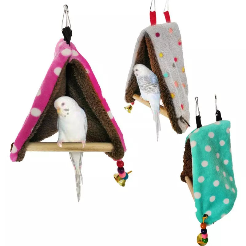 Warm Bird Nest Bed Hammock House Perch for Parrot Parakeet Finch Canary Cage Toy