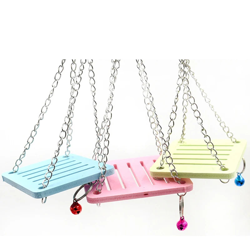 Cute Parrot Hamster Small Swing Shake Suspension Toy Hanging Bed Pet Products Entertainment Eexercise Toys for Small Animal