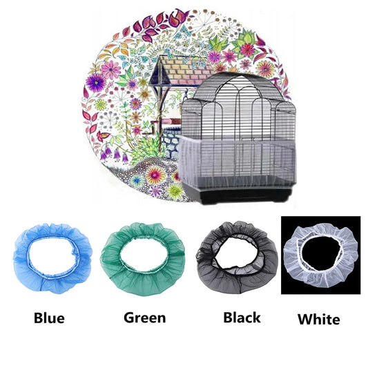 Free Shipping Cage Net New Bird Cage Covers Mesh Catcher Guard Bird Cage Net Shell Skirt Dust-proof Airy Mesh Parrot Cage Cover