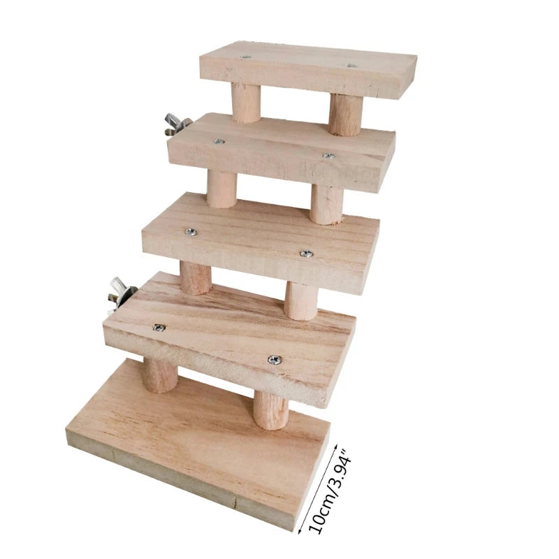 Hamster Ladder Toys 3/4/5/6/7/8 Layers Wood Ladder Bird Parrot Toy Climbing Stairs Pet Toys Gift Pet Cage Accessories