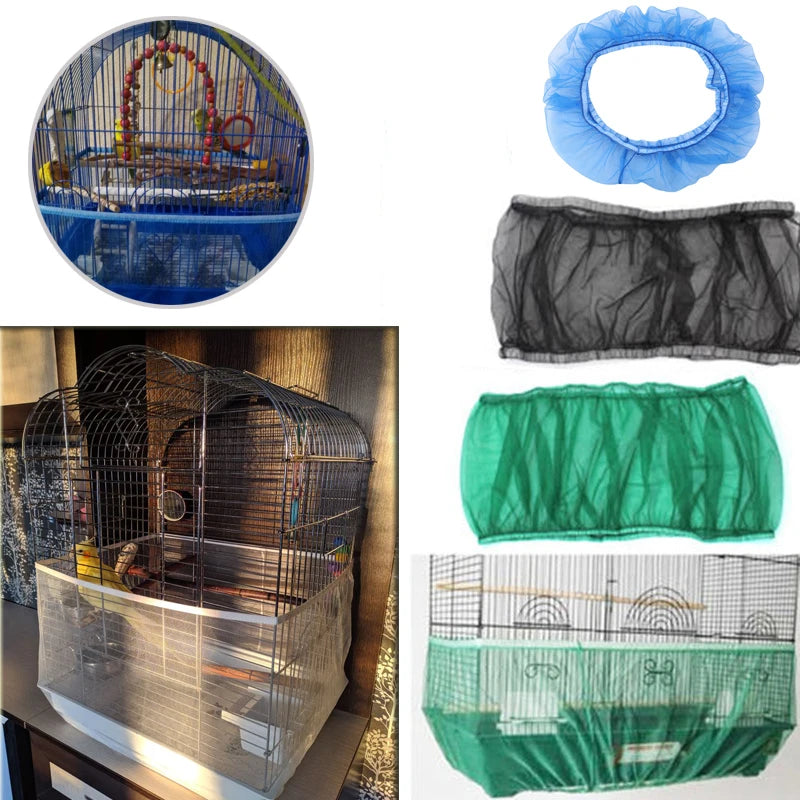 Free Shipping Cage Net New Bird Cage Covers Mesh Catcher Guard Bird Cage Net Shell Skirt Dust-proof Airy Mesh Parrot Cage Cover