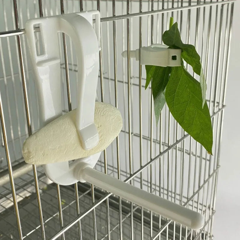 Birds Food Holder Pet Parrot Feeding Fruit Vegtable Clip Cuttlefish Bone Feeder Device Pin Clamp Bird Cage Accessories