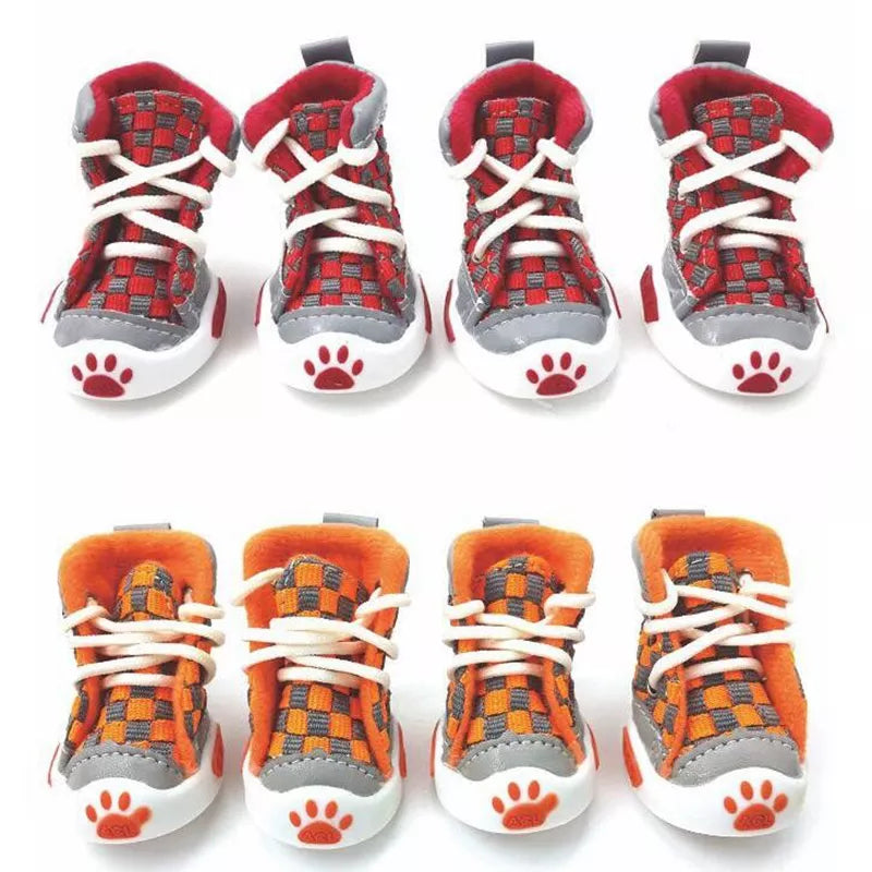 New Design 4pcs/Set Pet Dog Shoes Small Dog Puppy Boots Football Style Cheap Dog Summer Shoes For Small Pets Four Colors