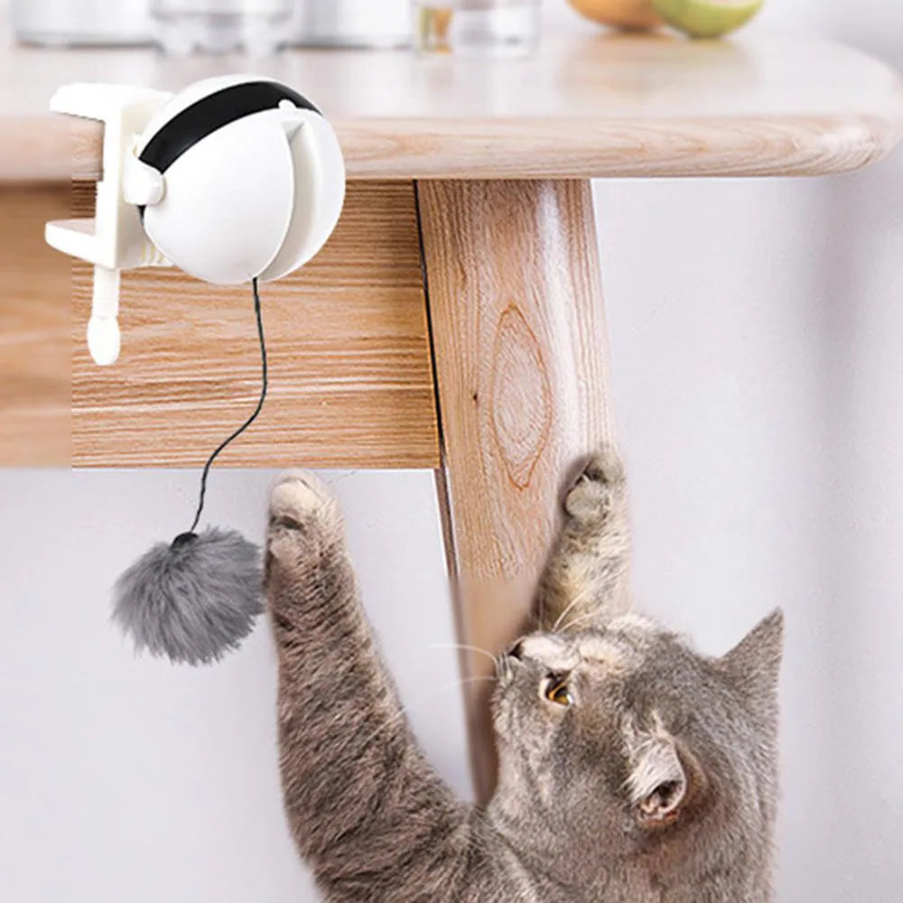 Funny Electric Cat Toy Lifting Ball Cats Teaser Toy Electric Flutter Rotating Cat Toys Electronic Motion Pet Toys Interactive