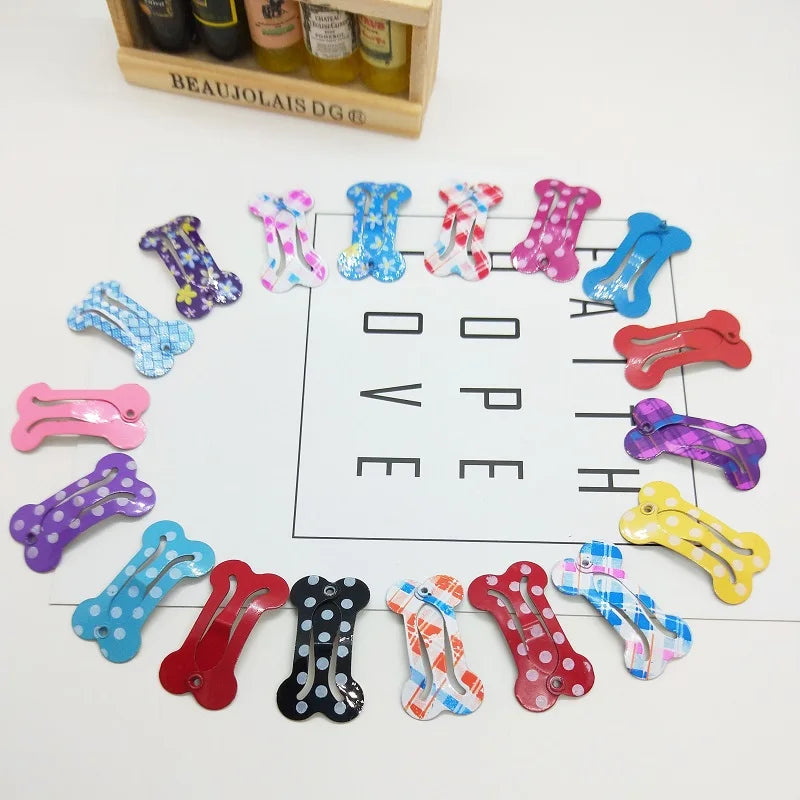 2.5CM Bone Design Dog Mini BB Hair Clip Pet Hair Accessories Teddy Yorkshire Hairpin Grooming  5pcs /lot