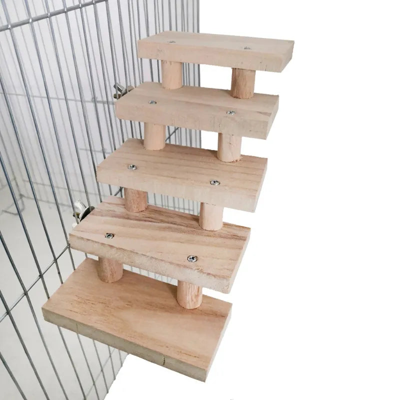 Hamster Ladder Toys 3/4/5/6/7/8 Layers Wood Ladder Bird Parrot Toy Climbing Stairs Pet Toys Gift Pet Cage Accessories