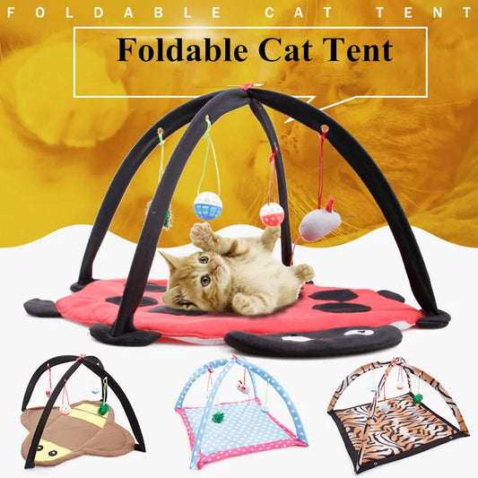 Cat Toys Portable Cat Tent Funny Pet Toys Mobile Activity Pets Play Bed Toys Cat Play Mat Blanket House Foldable Kitten Tents