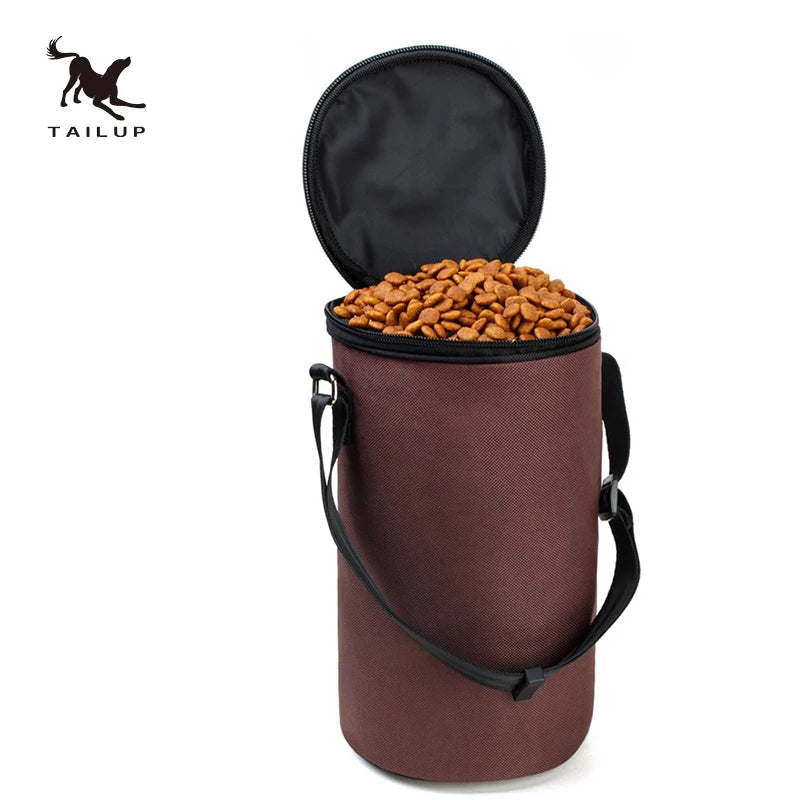 TAILUP New Collapsible Dog Travel Bowl High Quality Pet Hamster Dry Food Container Waterproof Bag