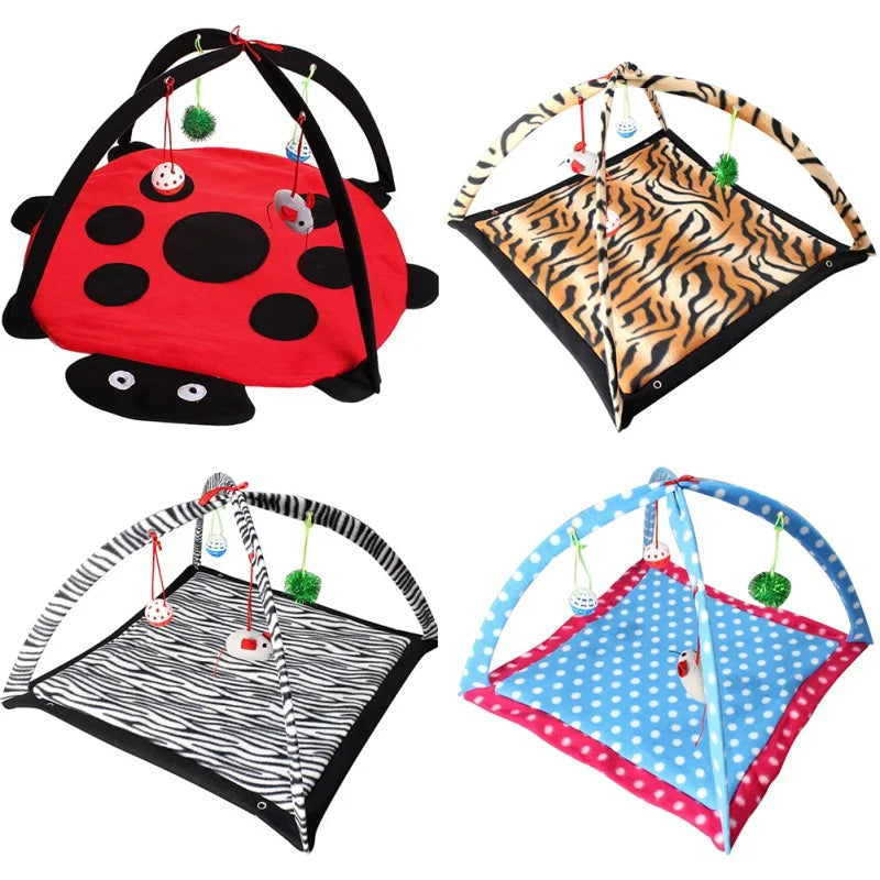 Pet Cat Tent Dog Bed Cat Toy House Portable Foldable Pet Teepee Toy Mobile Activity Pets Play Bed Cat Play Mat Blanket