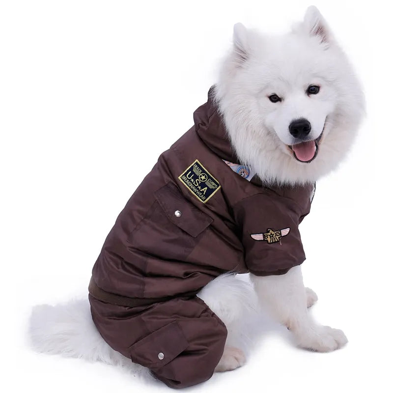 Hot Winter Warm Thick For Large Small Dog Pet Clothes Padded Hoodie Jumpsuit Pants Apparel XS-5XL Hot New Arrival  Free Shipping