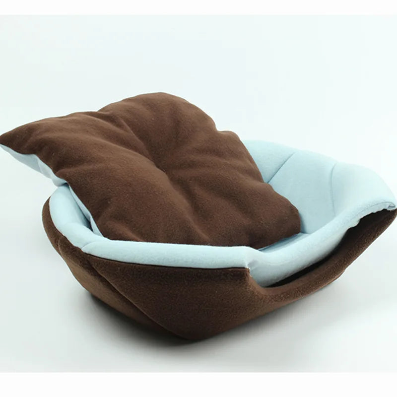 2 Uses Foldable Soft Warm Pet Cat Bed Dog Bed For Dogs Cave Puppy Sleeping Mat Pad Nest Blanket Pet Beds For Cats Bed House Cat