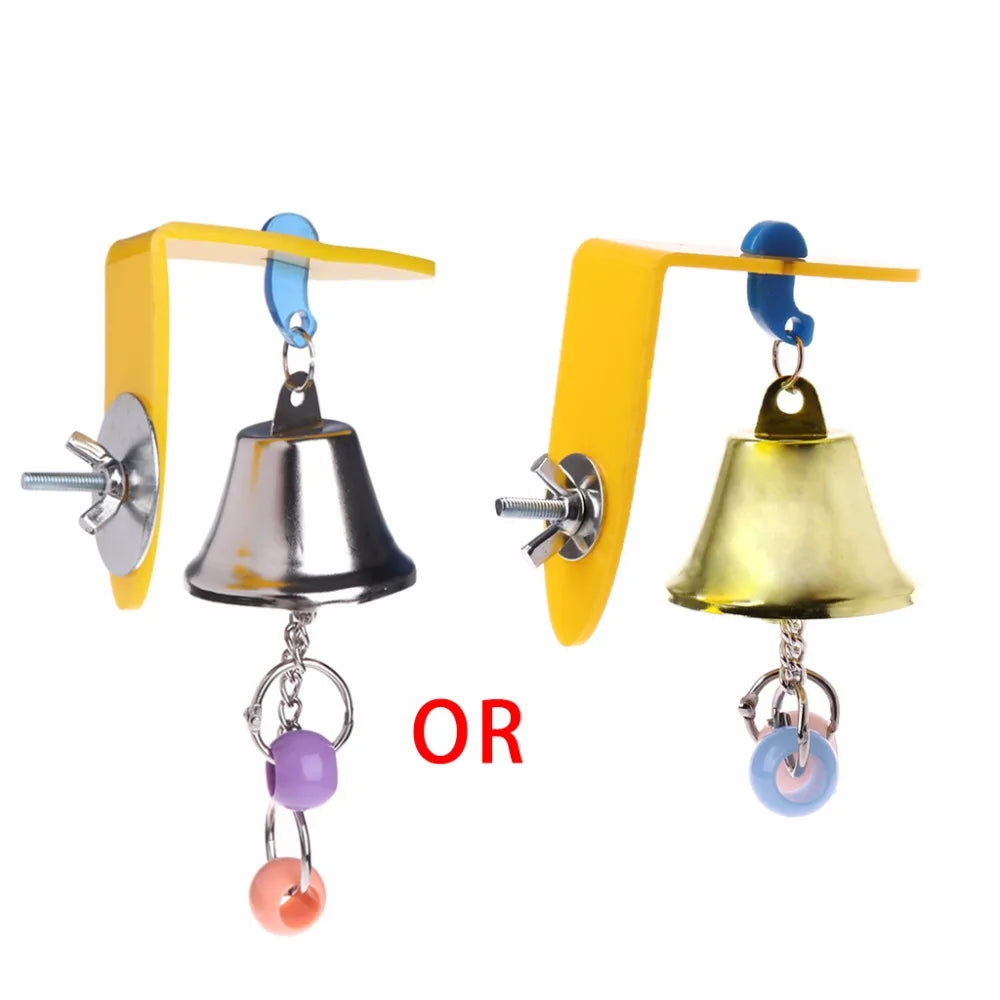 Parrot Bell Toys Birds Chewing Hanging Swing Cage Toy Bite Accessories Parakeet Beads Cockatiel Play Toy Pet Bird Supplies C42