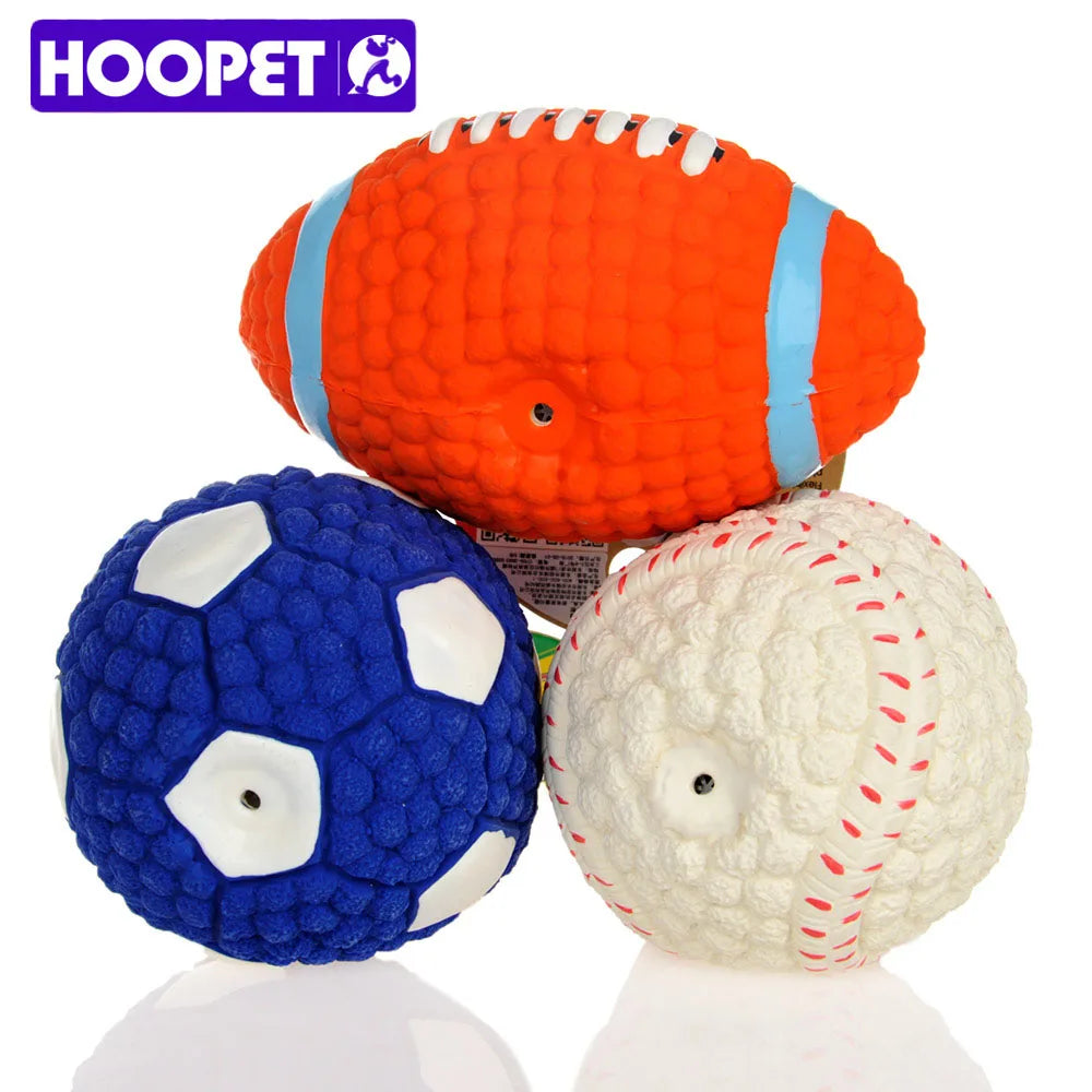 HOOPET Pet Dog Toy Balls Squeak Puppy Toys Interesting Tennis Football Tooth Cleaning Toys for Dogs