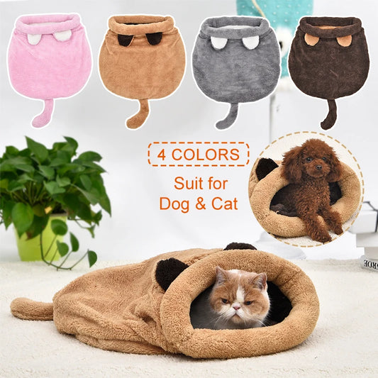 Cat Dog Bed Four Colors Sleeping Bag Warm Comfortable Puppy Winter Nest Cushion Mat Shape Cute Suitable For Small Medium Pet