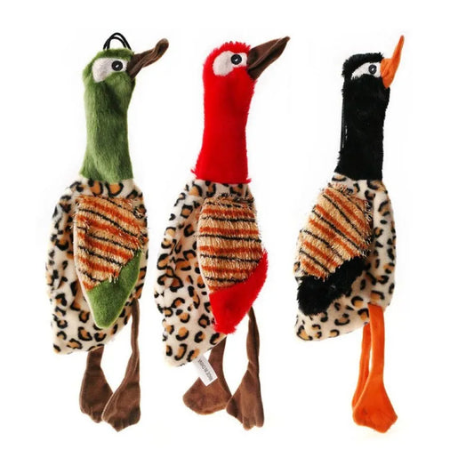 30*9cm Interesting Squeak Plush Pet Dog Toy Duck Bird Stuffing Free Puppy Interactive Cleaning Tooth Dog Chew Rope Toys