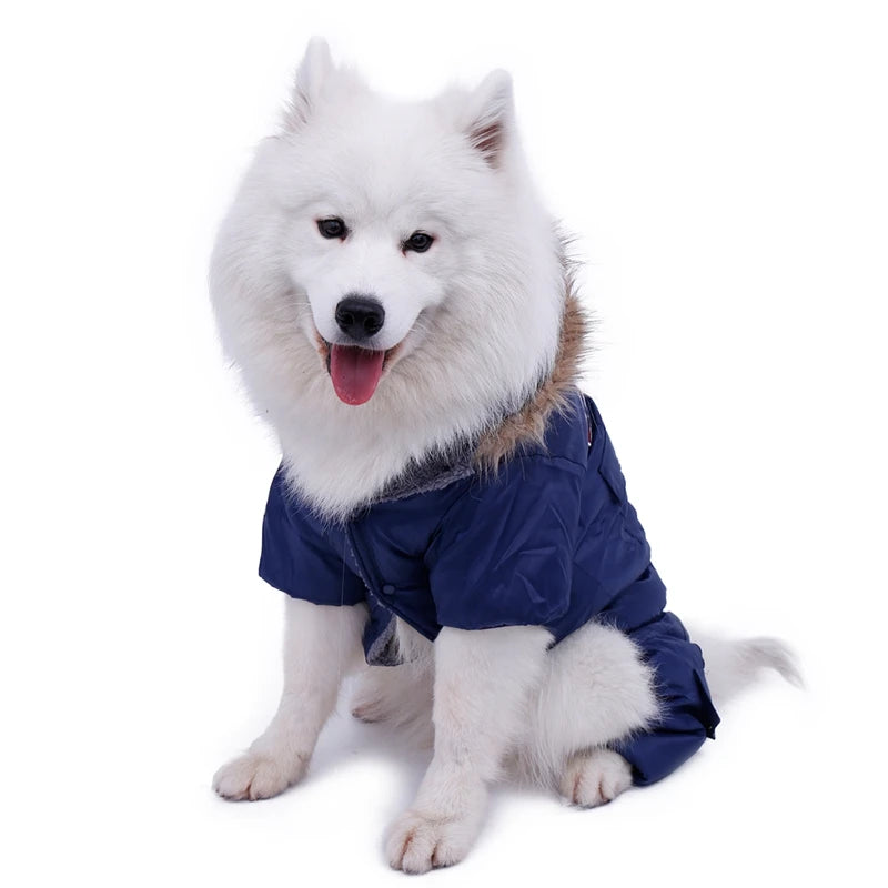 Hot Winter Warm Thick For Large Small Dog Pet Clothes Padded Hoodie Jumpsuit Pants Apparel XS-5XL Hot New Arrival  Free Shipping