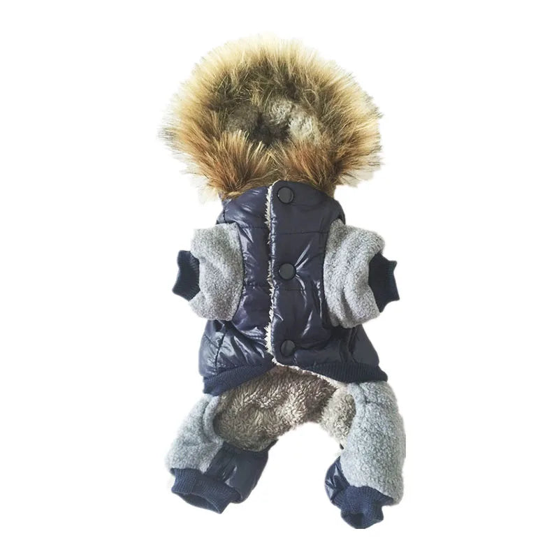 New Thickening Warm Jacket Winter Dog Clothes Pet Coat Clothing Hooded Jumpsuit Warm Clothes For Dogs