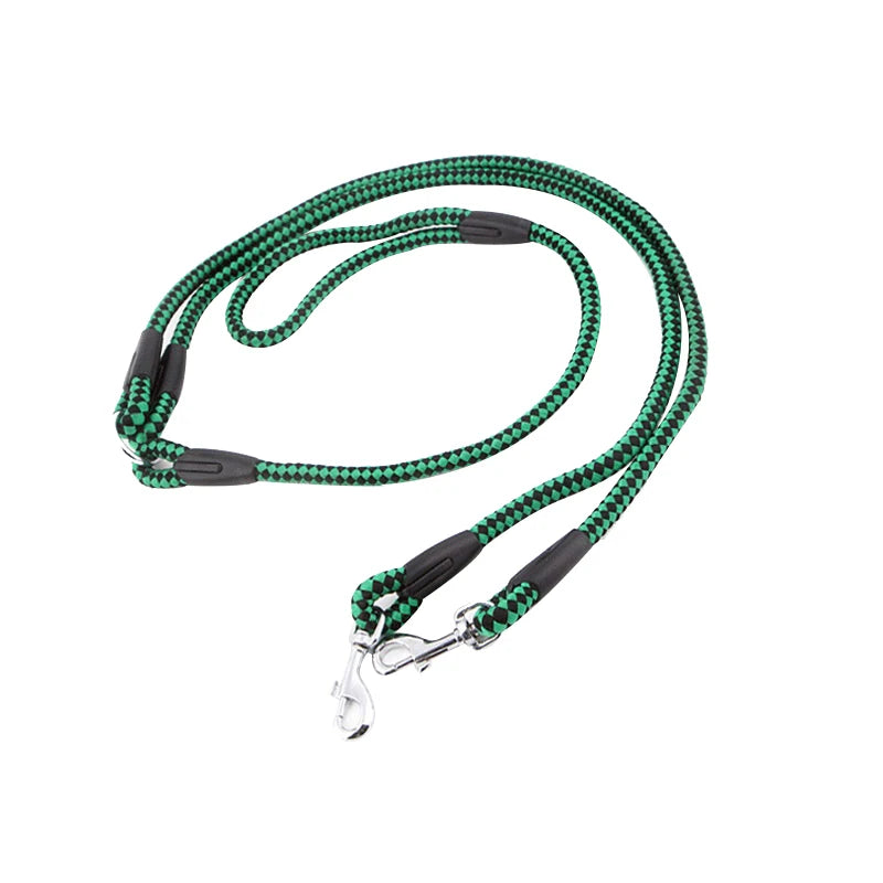 2/3 Way Couplers Pet Walking Running Dog Leash Lead 55" Long Braided Nylon Double Dog Leash Rope For 2/3Dogs