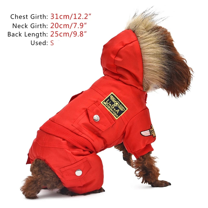 Hot Winter Warm Thick For Large Small Dog Pet Clothes Padded Hoodie Jumpsuit Pants Apparel XS-5XL Hot New Arrival  Free Shipping