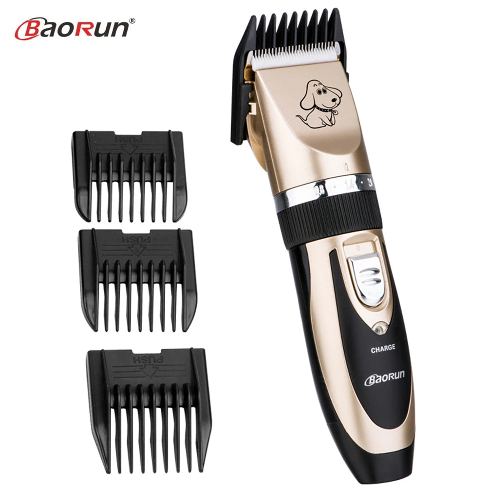 BaoRun Professional Electric Pet Dog Hair Trimmer Rechargeable Animal Grooming Clippers Cat Shaver Haitcut Machine 110-240V AC