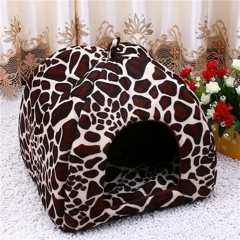 Hot Sale Cute Pet Supplies Dog House Soft Pink Cat Rabbit Bed House Kennel Doggy Warm Washable Cushion Baskets for Puppy Home