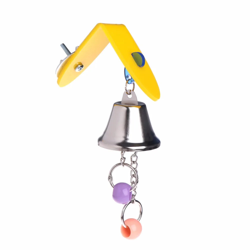 Parrot Bell Toys Birds Chewing Hanging Swing Cage Toy Bite Accessories Parakeet Beads Cockatiel Play Toy Pet Bird Supplies C42