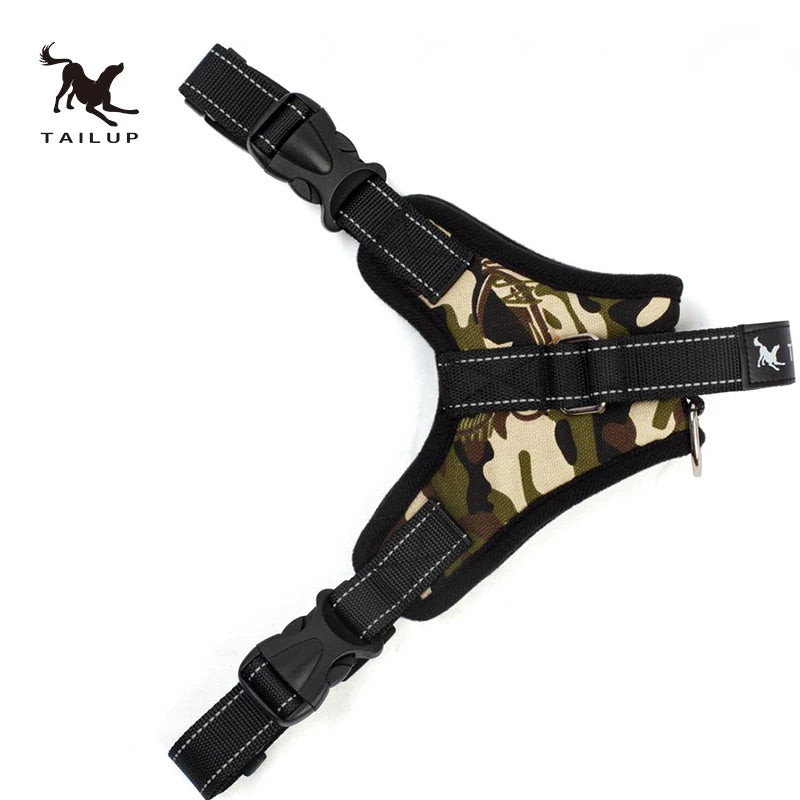 TAILUP Service Dog Leads For Walking Reflective Strap Pitbull Easy Work Dog Harness S/M/L/XL